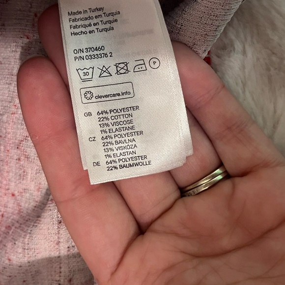 H&M S Red Cream Aztec Boho Pencil Pull on Faux Wrap Knee Length Casual Skirt - Picture 6 of 7